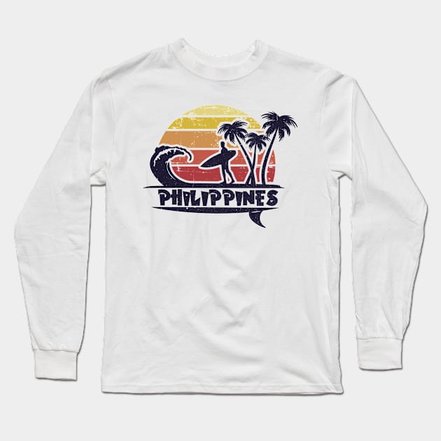 Philippines surf beach. Perfect present for mom mother dad father friend him or her Long Sleeve T-Shirt by SerenityByAlex